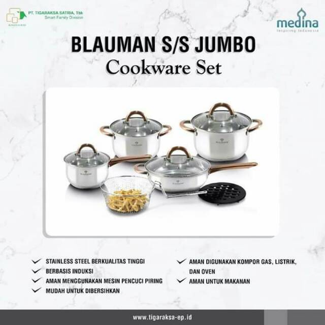 Panci Set Blaumann S/S Jumbo Cookware Set