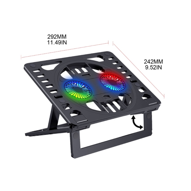 Zzz Stand Holder Laptop / Notebook Dengan Kipas Pendingin RGB Tidak Berisik