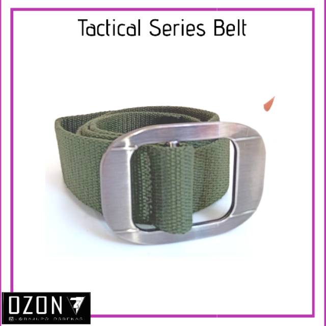 ikat pinggang kanvas sabuk katun gesper tactical kepala Alloy steel kotak - Hitam