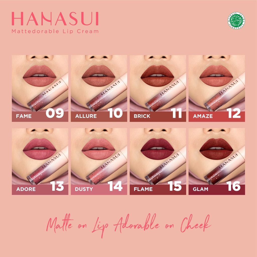 Hanasui Mattedorable Lip Cream Boba Edition Semua Varian Warna