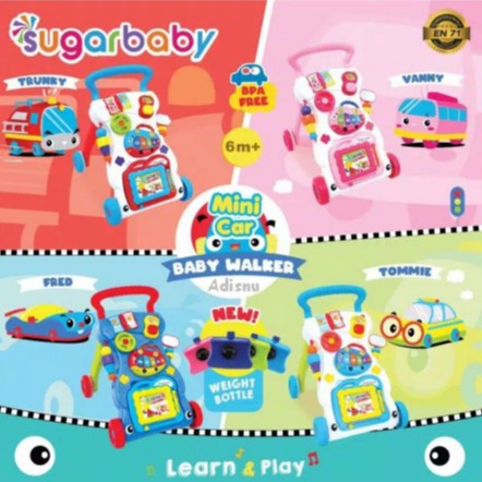 Sugar Baby Baby Walker Mini Car Seri Fred Trunky Vanny Tommie