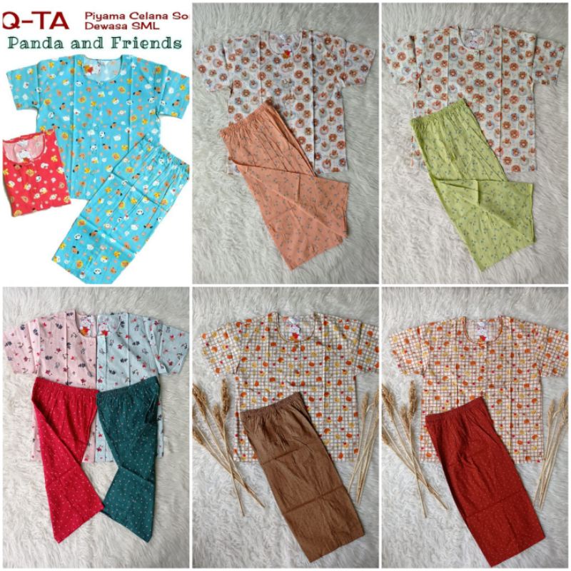CELANA SONTOK NIQTA / BAJU TIDUR CELANA SONTOK / PIYAMA DEWASA / PIYAMA CELANA SONTOG / PIYAMA MOTIF