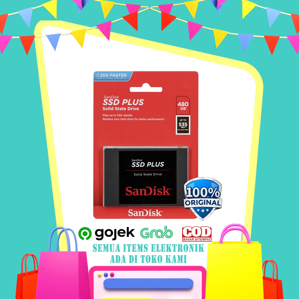 SanDisk SSD Plus 480GB SATA - SDSSDA-480G - Black