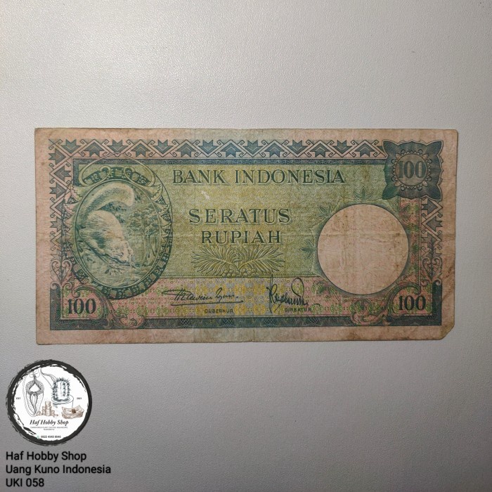 Uang Kuno 100 Rupiah Seri Hewan Tupai 2 Huruf Nocan Solid Grade VF