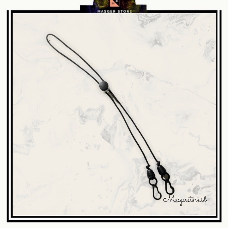 Kalung Masker Hijab 2in1 Strap Masker Elastis Stretchy Tali masker Kalung Strap Mask Hijab Strap Mask Premium-Prusik Black