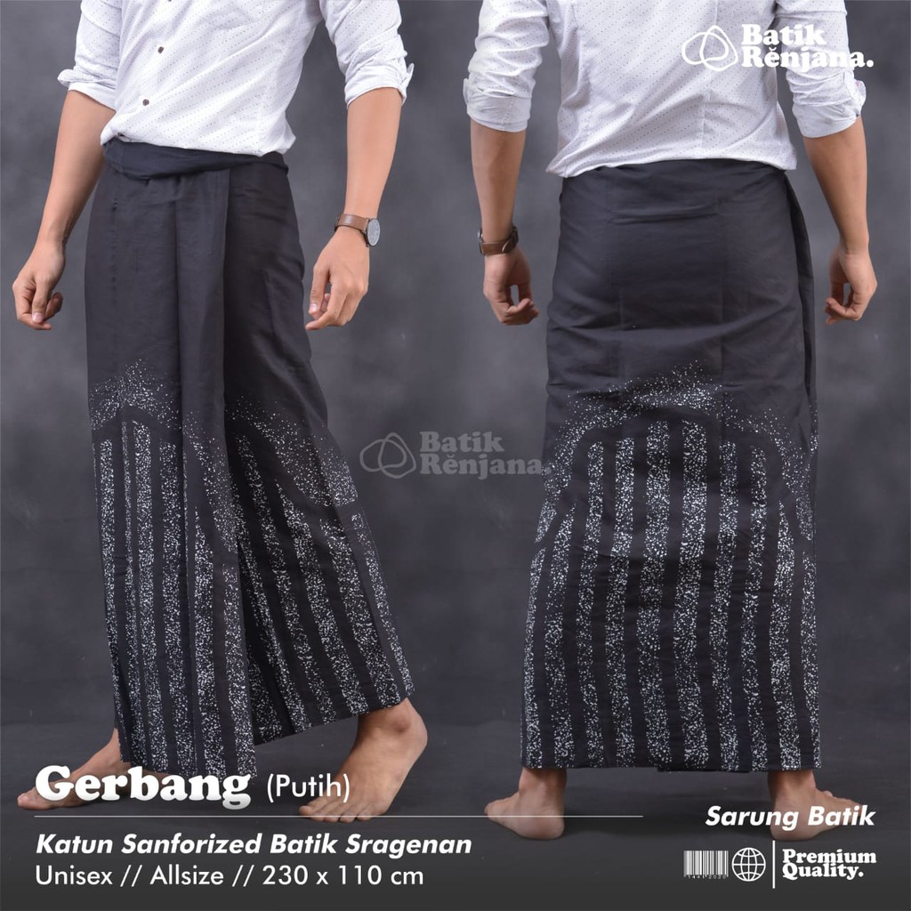 GERBANG PUTIH Sarung Batik Pria Cowok Dewasa Premium Motif Batik Lebaran Asli Solo ALL Size RENJANA