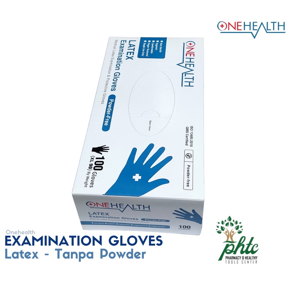 ONEHEALTH Sarung Tangan Tanpa Powder l Examination Latex Free Powder - Putih