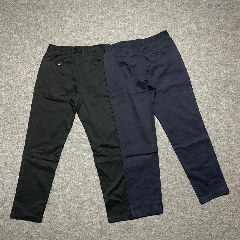celana chino polham second original black navy 31 32