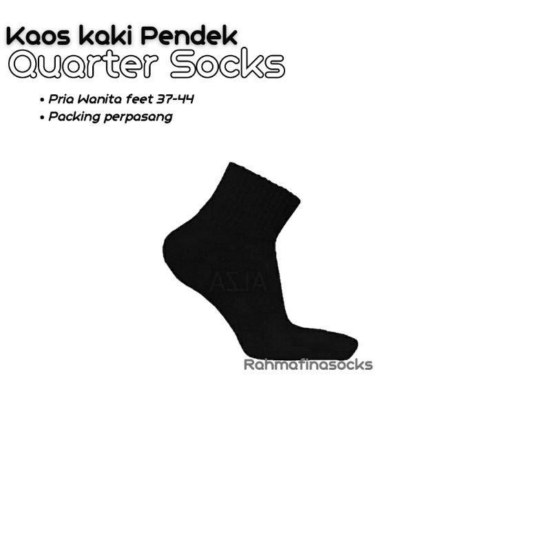 Kaos kaki hitam pendek Quarter sock  spandex