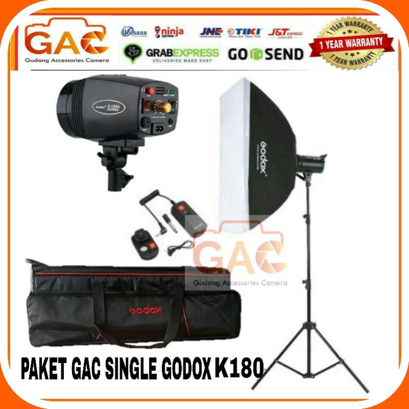 paket SINGLE GAC lampu studio GODOX mini master K180 With softbox