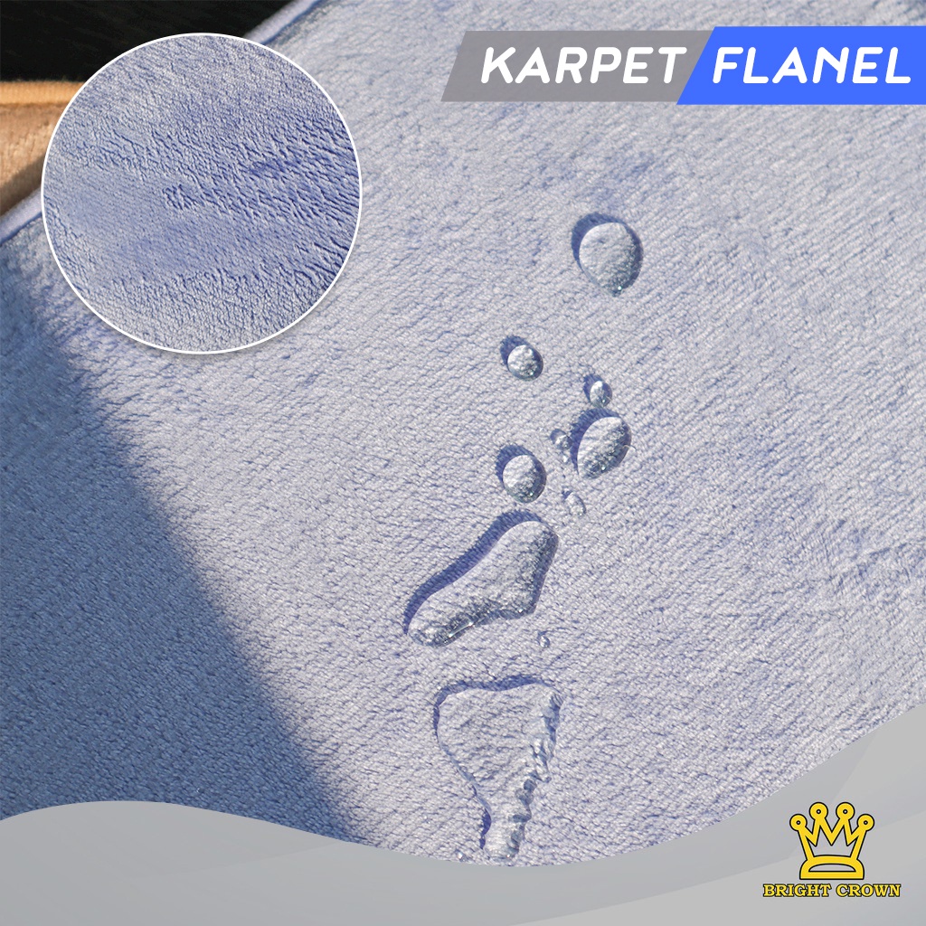 Bright Crown Keset Kaki Flanel Anti Slip / Keset Kamar Mandi Nyerap Air UK 40X60CM 9 Warna-4