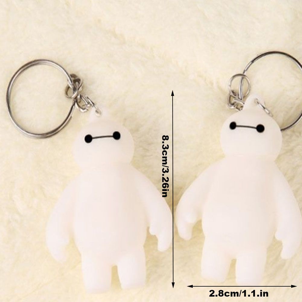 Gantungan Kunci Bentuk Kartun Anime Baymax Warna Putih Untuk Aksesoris Tas Ransel Wanita