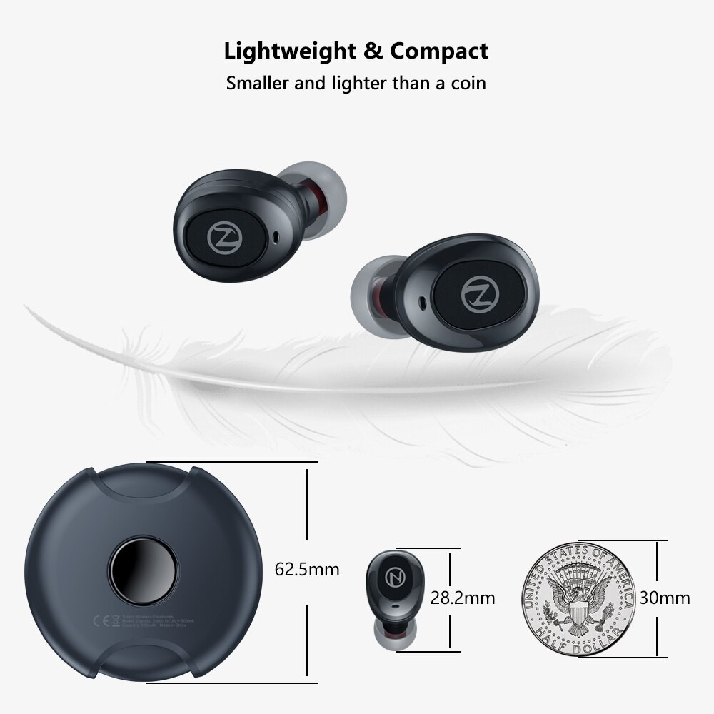 537 ZEBLAZE ZEPODS Earphone Bluetooth 5.0 Waterproof IPX5 Rotation Design