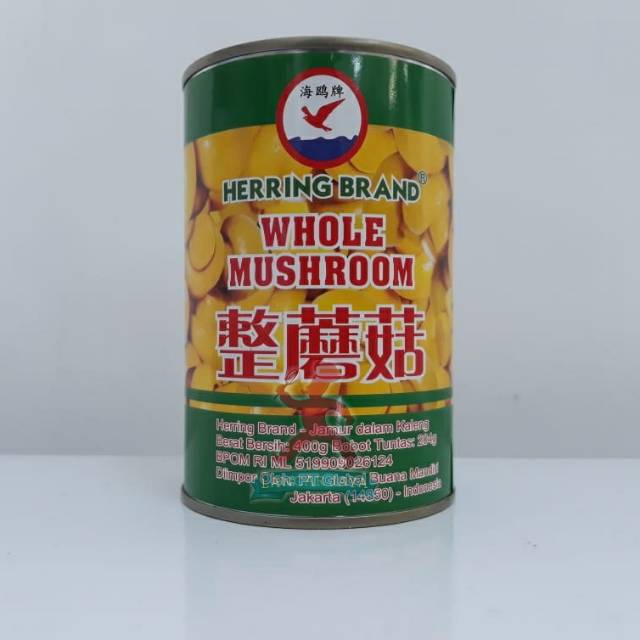 

Herring Brand Whole Mushroom / Jamur Kancing Kaleng 400gr