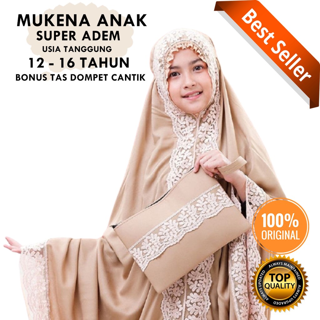 Mukena Anak Tanggung Usia Abg 12-16 Tahun Cantik Shireen Adem Rayon