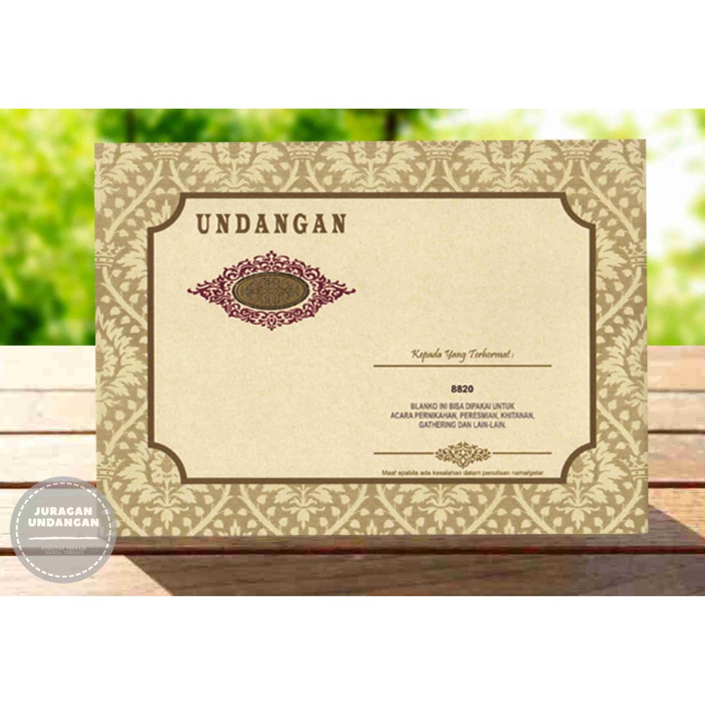 Undangan Pernikahan/Cetak Undangan Murah/Undangan Mewah Erba 8820