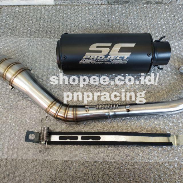 Knalpot Racing SC PROJECT NMAX AEROX LEXI PCX XMAX ADV VARIO BEAT SCOPY MIO DLL-Hitam doff
