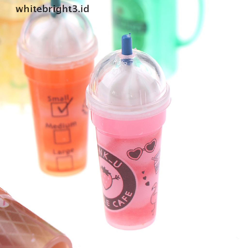 (whitebright3.id) 3pcs / set Mainan Miniatur Botol Jus Skala 1: 12 Untuk Dekorasi Rumah Boneka