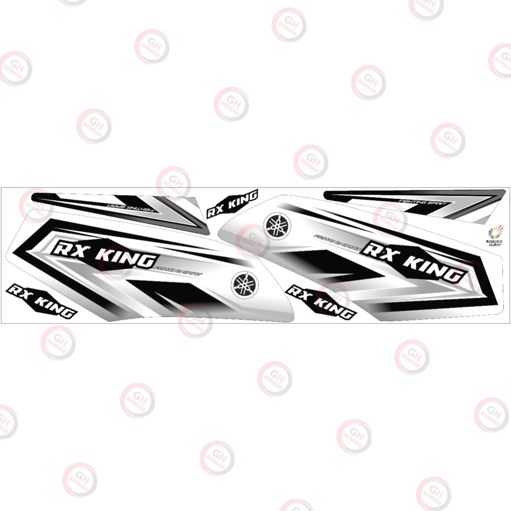 Striping Motor Yamaha RX King Variasi 2 hitam putih