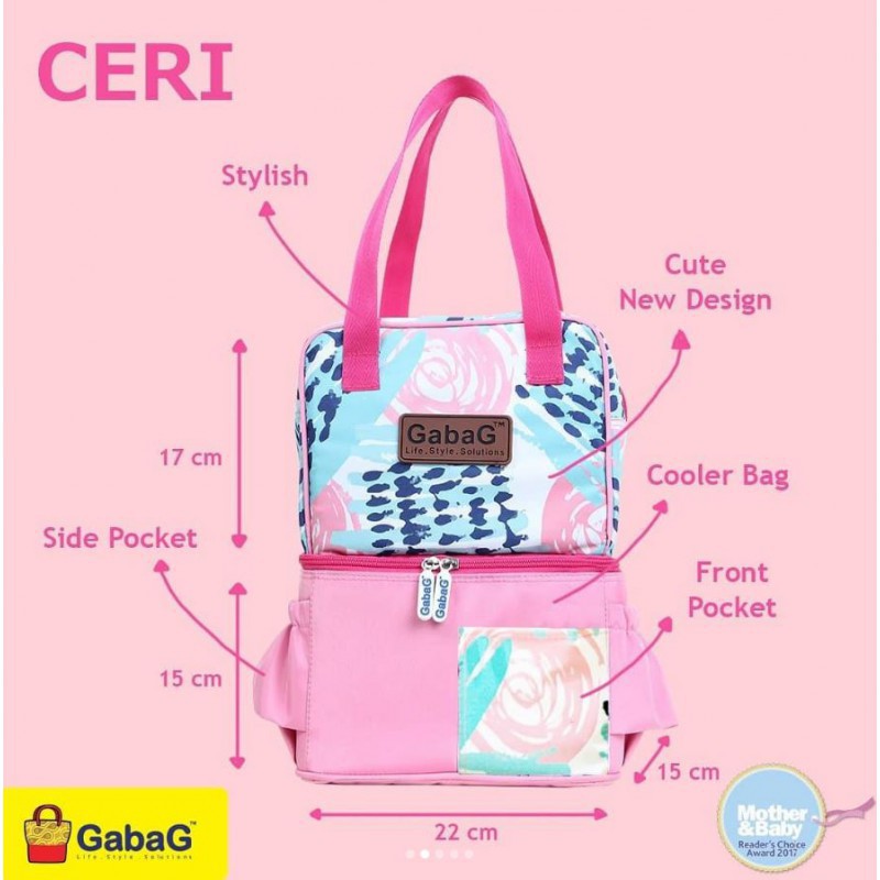 GABAG Cooler Bag POP Series Kecil Lavender / Gendis / Camo / Cactus / Forest / Nara / Aira / Ester - Tas Bayi Asi +Free 1 Ice Gel - Tas Cooler Pendingin Asi Bayi