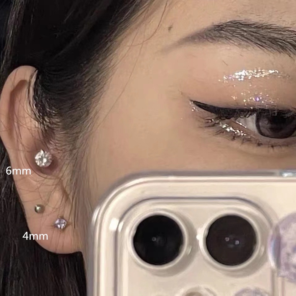 Anting Klip Magnetik Bahan Zirkon Untuk Aksesoris