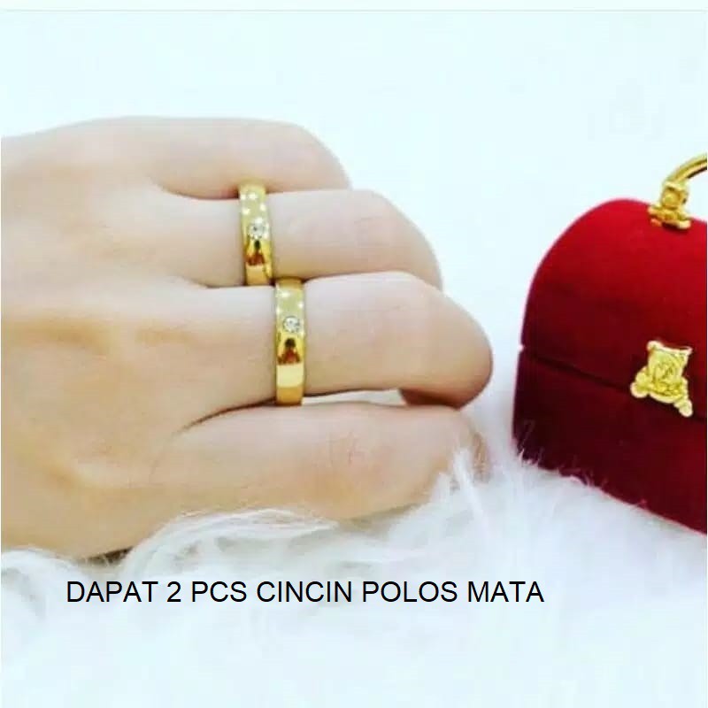 CINCIN COUPLE/PASANGAN DAPAT 2 PCS TITANIUM  ANTI KARAT SELAMA NYA HARGA PROMO