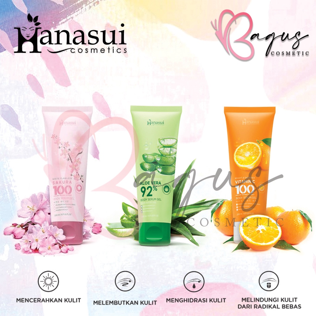 ⭐BAGUS⭐ HANASUI BODY SERUM GEL BPOM 200ML