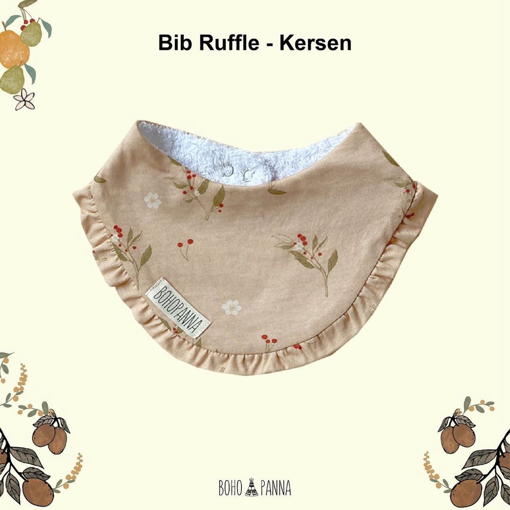 BOHOPANNA Bib Ruffle Print Slabber Celemek Bayi Motif