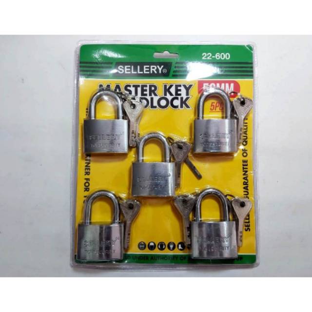 Gembok Set Master Key 50mm x 5pcs/ Gembok Gudang/ Gembok Rumah/ Gembok Pagar