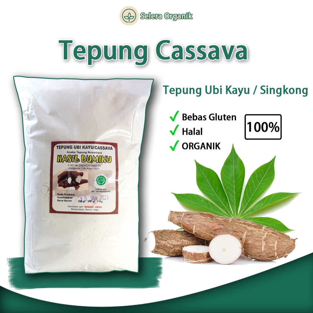 

Tepung Ubi Kayu Singkong 1kg Cassava Organik Gluten Free Tepung Kasafa Bebas Free Gluten | Selera Organik Jogja - 1kg