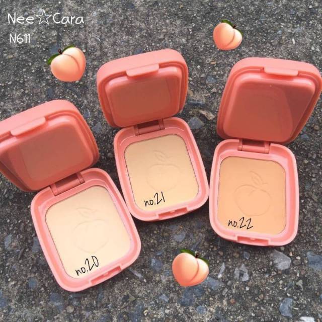 NEE CARA Pressed Powder Sweet As A Peach #N611 Thailand / Compact Powder / Bedak Padat Full Coverage