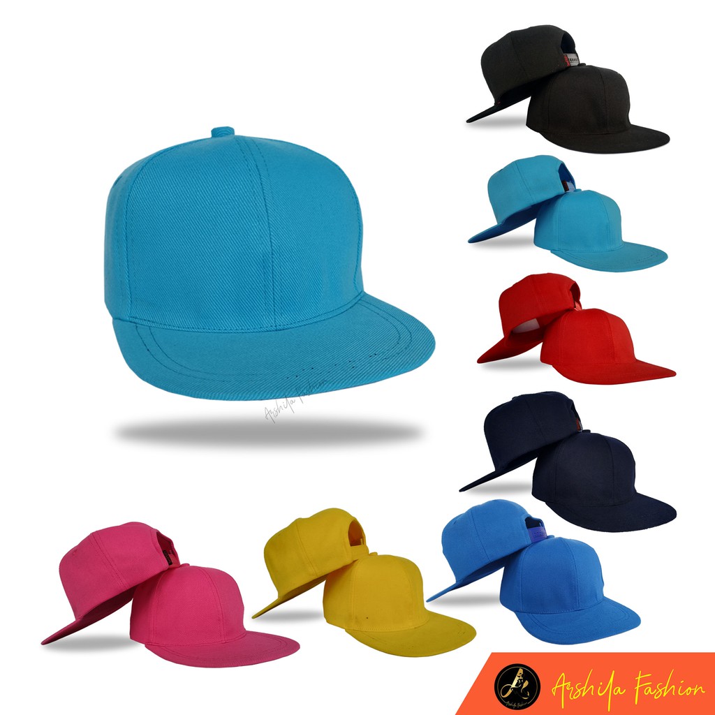 Snapback Anak Hiphop Polos / Snapback anak usia 4 - 12 tahun / Arshila_fashion