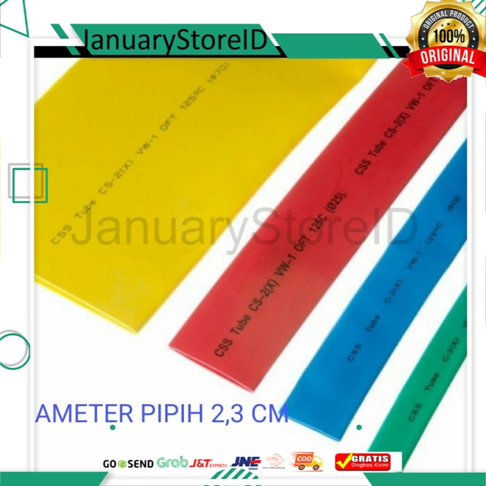 HEATSHRINK ISOLASI SELONGSONG BAKAR 13MM ECERAN METERAN