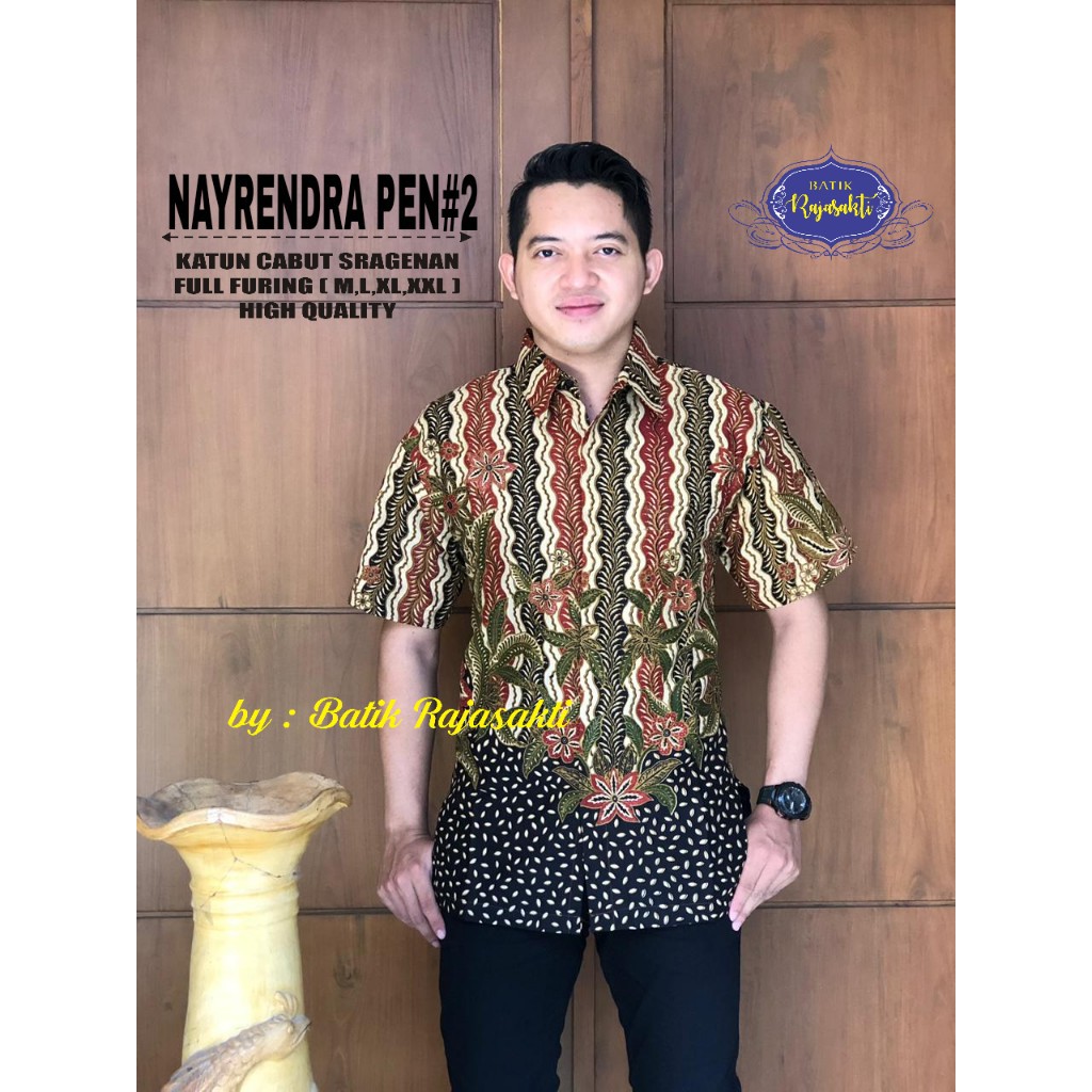 NAYRENDRA  RAJASAKTI KEMEJA BATIK SOLO PRIA LENGAN PENDEK LAPIS FURING ATASAN BATIK PREMIUM MODERN KATUN HALUS BAHUWIRYA  BANAMITRA BANAMITRA PUTIH BANGSAWAN BAYU PUTRA BERLIAN BIRU BHARATAYUDA BIMASENA BIRENDRA BIRU INDAH BRAHMAKERTA BRAHMAKERTA MERAH