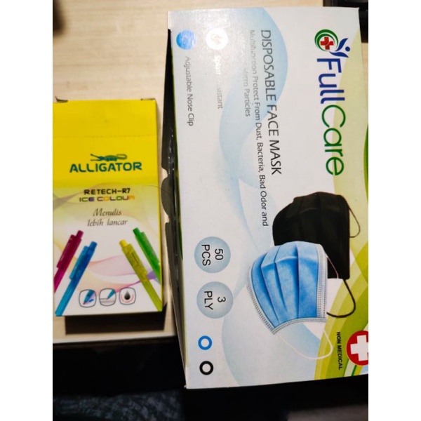 

pulpen aligator R7@1 lsn free masker 3ply 1box isi 50