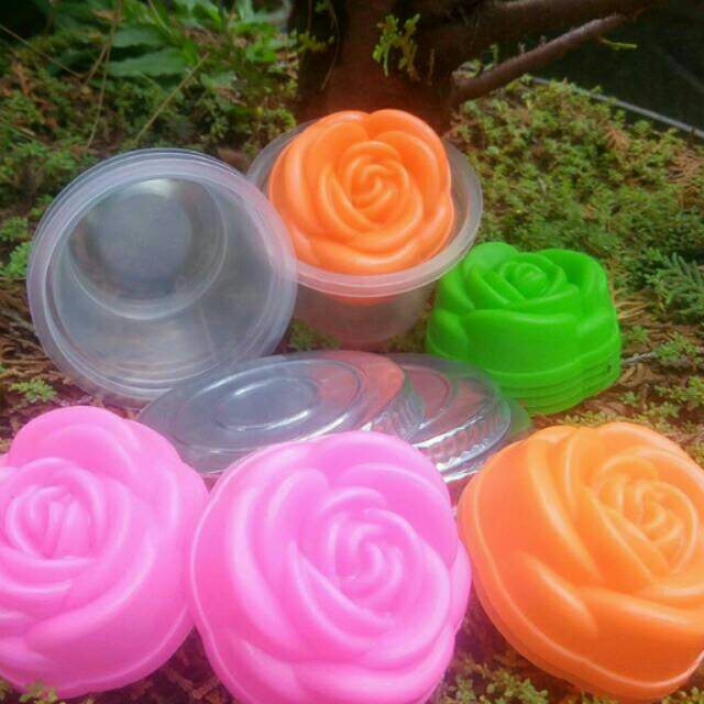 Cetakan puding mawar + cup puding