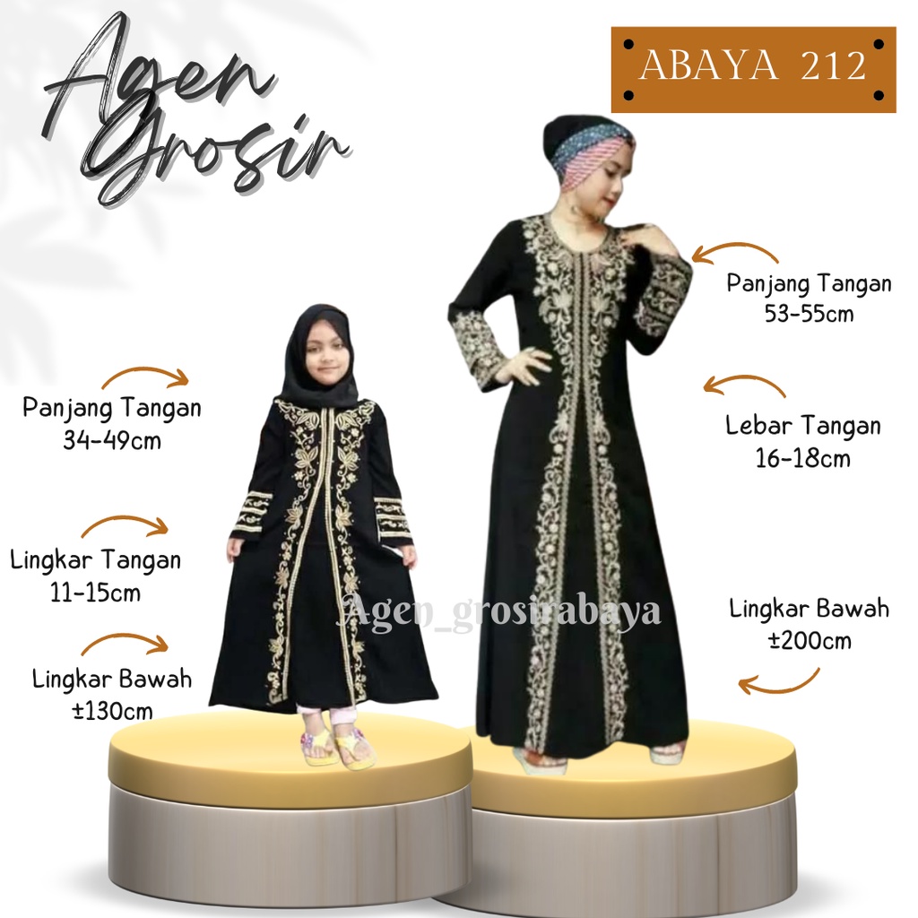 ABAYA COUPLE IBU DAN ANAK ABAYA ARAB ABAYA BORDIR 212 ABAYA HITAM ABAYA TURKEY ABAYA SYARI TERLARIS