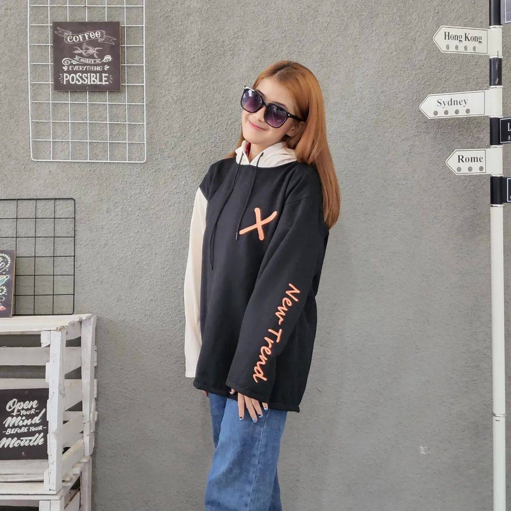 TREND X NEW Hoodie Sweater Jacket Oversize Pria Wanita Atasan Outerwear Kekinian Model Kasual Fashionable Korean Style Jacket