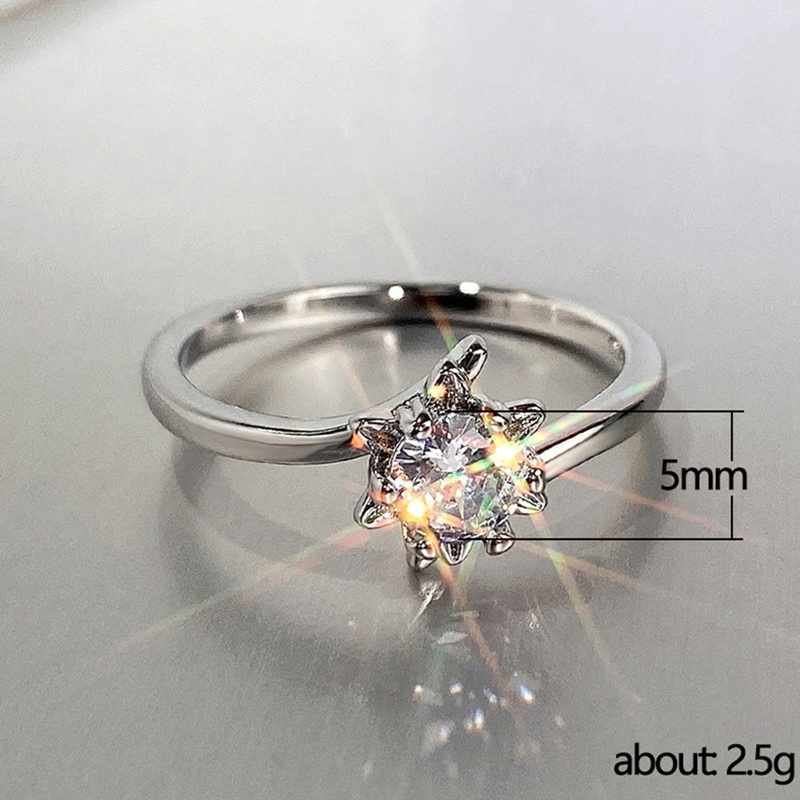 Cincin Desain Bunga Warna Silver Untuk Wanita