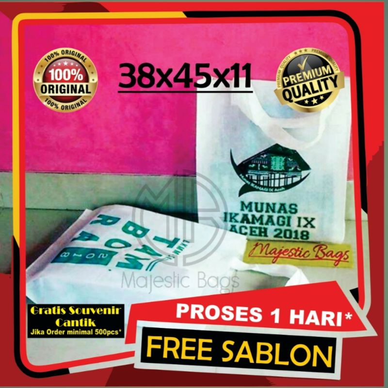 38x45x11cm | Tas Sablon Goodiebag | Spunbond | Tas event | Tas promosi | Tas Tote