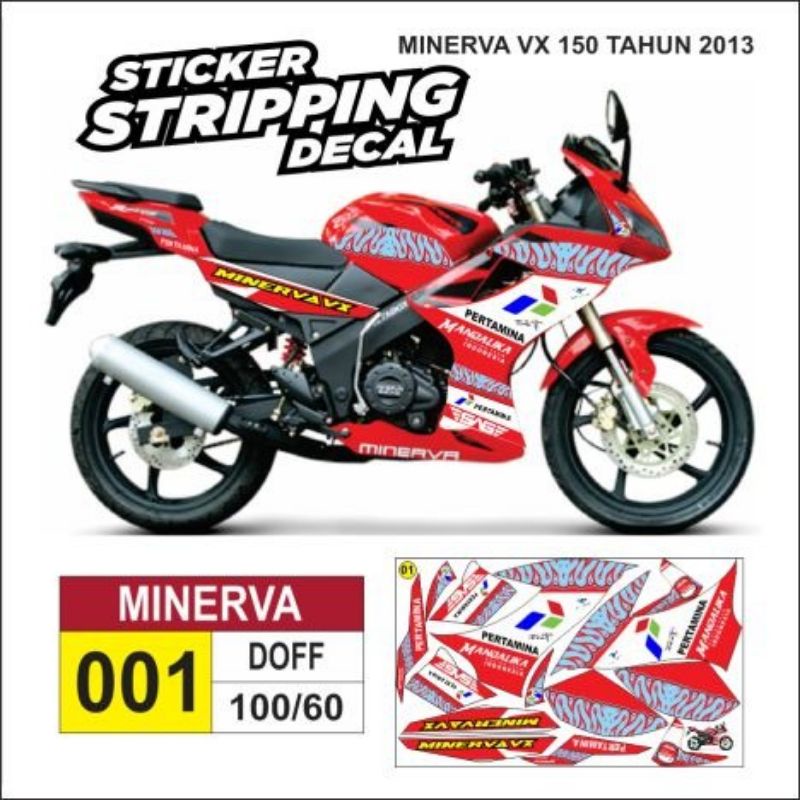 sticker striping decal Minerva vx 150 tahun 2013 variasi 01