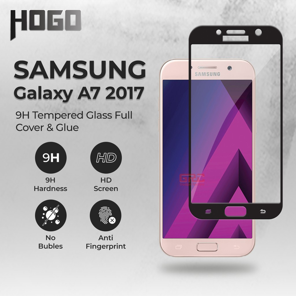 Tempered Glass SAMSUNG Galaxy A7 2017 HOGO Full Cover Anti Gores Kaca