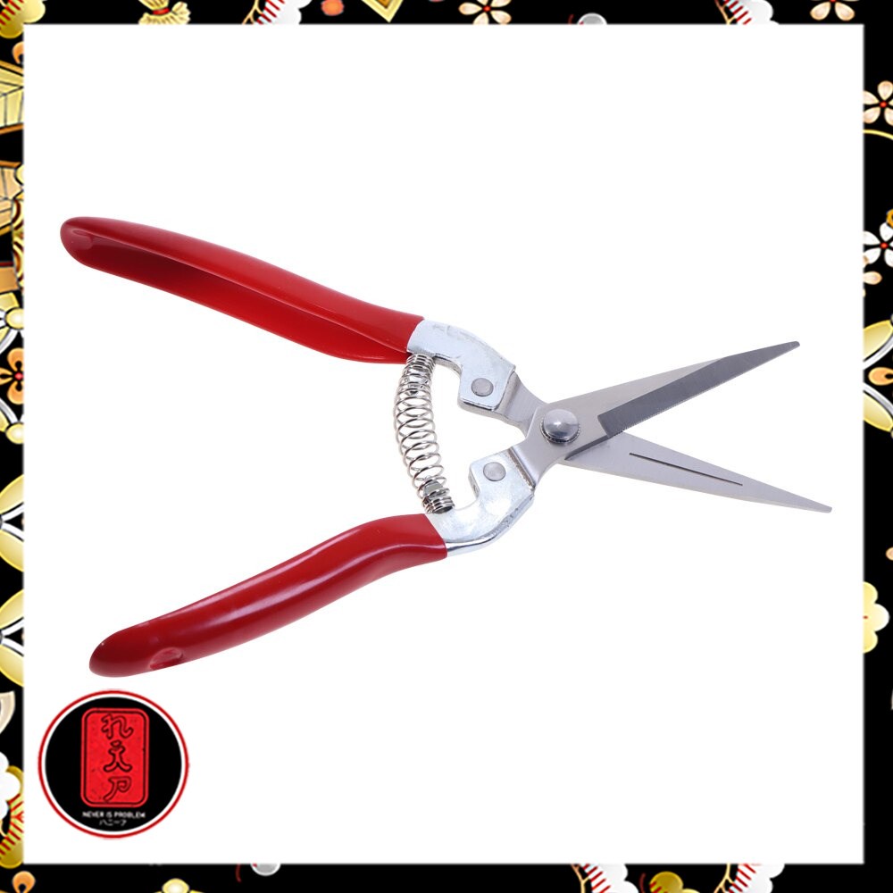 QIAOEN Gunting Taman Ranting Tumbuhan Bunga Garden Pruning Shear Scissors - SK-6 - Red