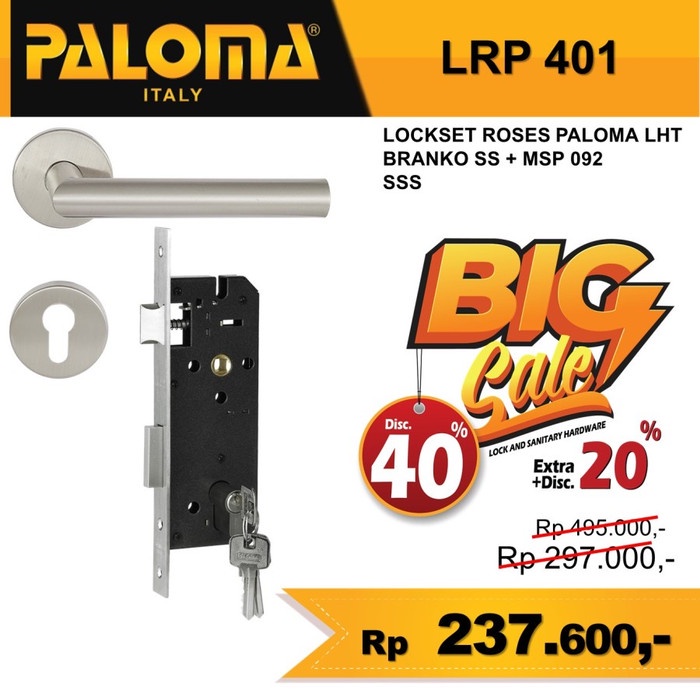 Paloma Kunci Pintu Set Handle Pintu Handle Set LockSet Roses Branko LRP 401