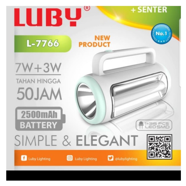 Senter Lampu luby L-7766 Dua Fungsi Senter Emergency