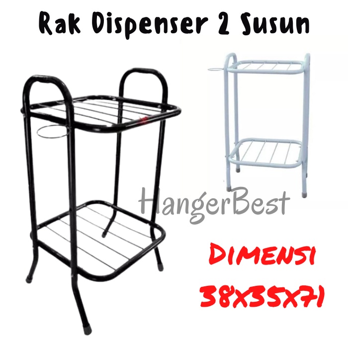 Rak Dispenser 2 Susun - Hitam &amp; Putih | Meja Dispenser Galon | Meja Magicom