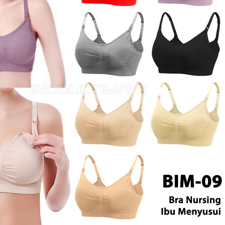 ☋ 1 Pcs Bra Menyusui Tanpa Kawat Model Sport Pakaian Dalam Wanita BH Spons Renda BIM-09 ➫