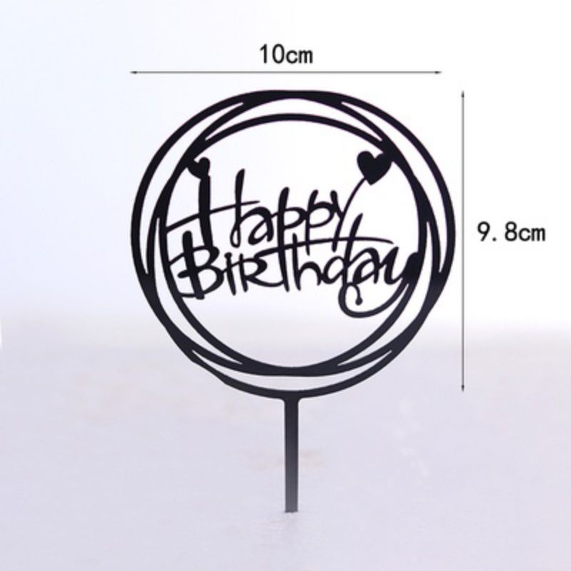 Hiasan kue ultah akrilik cake topper happy birthday