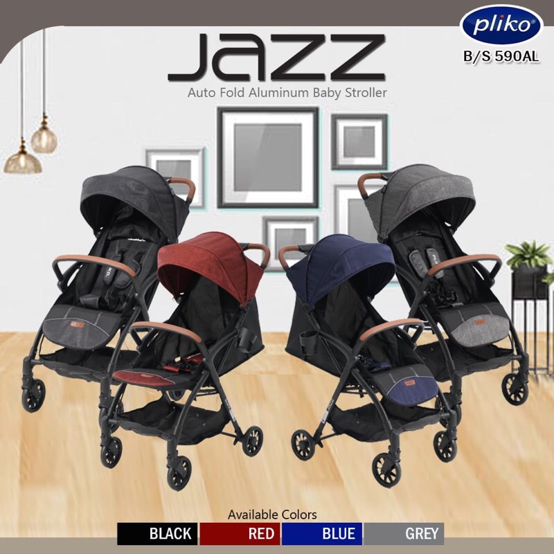 Stroller Pliko Jazz B/S 590AL Travel Cabin Size ada tas dan kelambu ringan ringkas