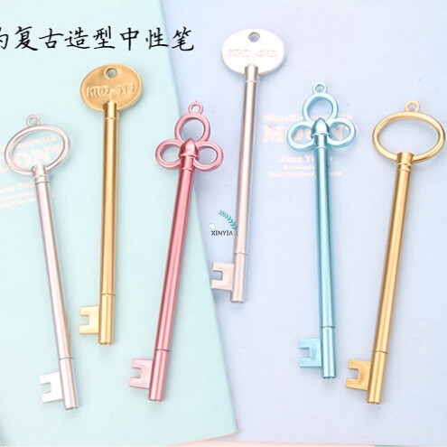 Pulpen Pena Gel Kunci Lucu Kreatif Retro Perlengkapan Kantor Alat Tulis Hadiah Siswa Kecil